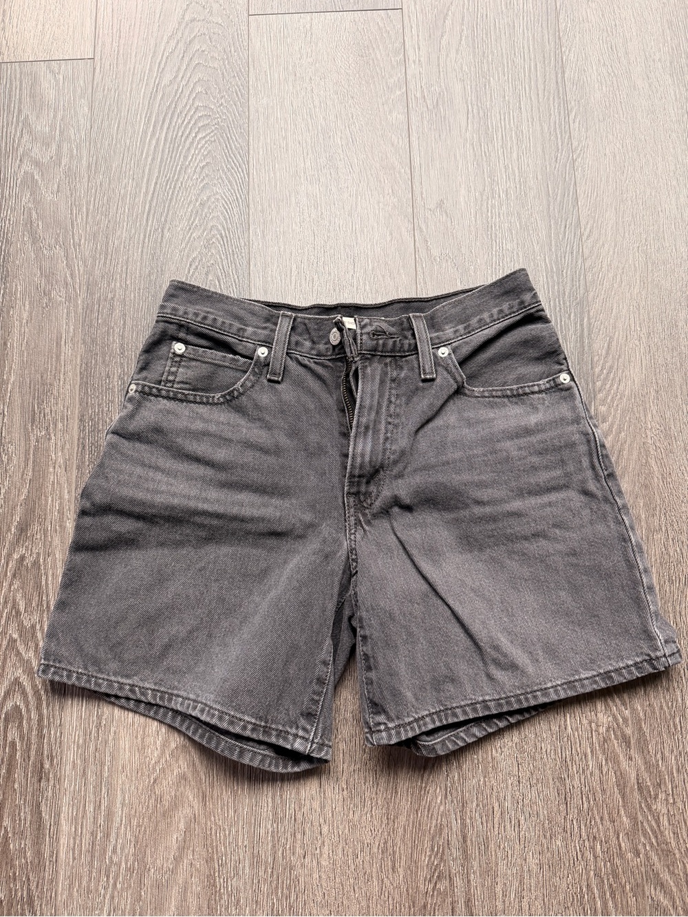 Levi's High-Waist Black Denim Shorts